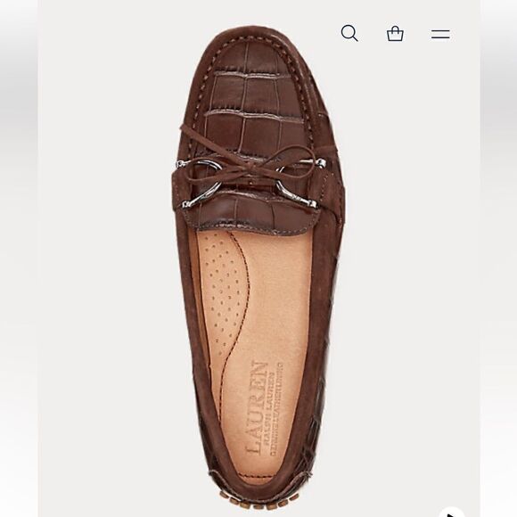 Ralph Lauren leather loafer In brown size 6B new - Picture 2 of 14